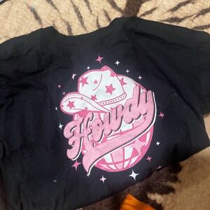 WESTERN Kids Black and Pink Howdy Shirt COTTON PERFECT CONDITION